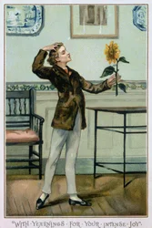 Met Verlangens Naar Uw Intense Vreugde, Victoriaanse Kerstkaart, uitgegeven door Hildesheimer und Faulkner, Londen, ca. 1880